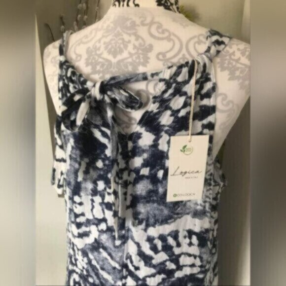 Logica Eco Linen Wide Leg Tie Dye Oversized Summer Jumpsuit Size S-M - Picture 9 of 10